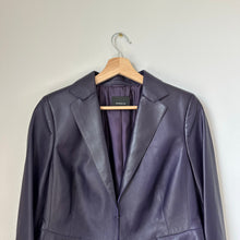 Load image into Gallery viewer, AKRIS Lamb Nappa Leather Collared Blazer Purple 12
