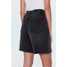 Load image into Gallery viewer, Pistola Kaylee Loose Denim Raw Hem High Rise Bermuda Shorts Black 31
