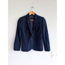 Load image into Gallery viewer, J. Crew Single Breasted Stretch Cotton Blazer Navy Blue 0P

