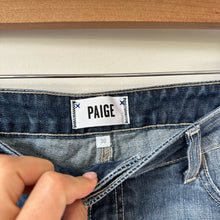 Load image into Gallery viewer, Paige Daryn Distressed Mid Rise Cut-Off Jean Shorts Blue 30 NWT
