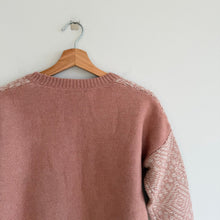Load image into Gallery viewer, Madewell Fringe Knit Crew Neck Long Sleeve Pullover Sweater Pink M
