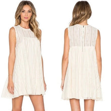 Load image into Gallery viewer, Free People Tu Es La Floral Lace Sleeveless Mini Dress Cream M
