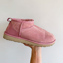Load image into Gallery viewer, UGG Classic Ultra Mini Sheepskin Suede Slip On Ankle Boots Pink 9
