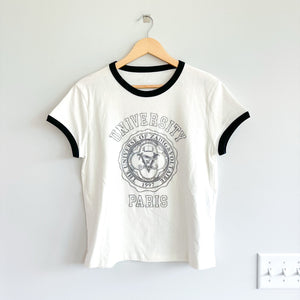 Zadig & Voltaire University Paris Sequin Short Sleeve Graphic Tee White L