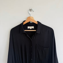 Load image into Gallery viewer, L*Space Logan Collared Long Sleeve Maxi Shirt Dress Black M

