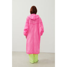 Load image into Gallery viewer, American Vintage Ikino Zip Fly Mid Length Hooded Rain Coat Acid Pink 4-6 NWT
