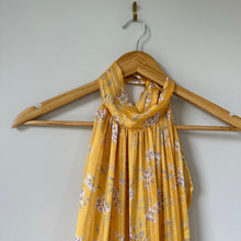 Load image into Gallery viewer, Sabina Musayev Donolita Sleeveless Floral Pleated Halter Maxi Dress Yellow M NWT
