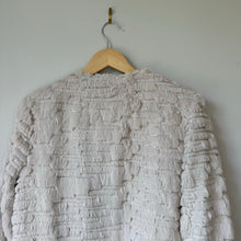 Load image into Gallery viewer, MILLY Sequin Fur Open-Front Long Sleeve Jacket Beige L NWT
