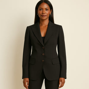Armani Collezioni Single-Breasted Notch Lapel Blazer Brown 2