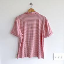 Load image into Gallery viewer, Hanna Andersson Striped Short Sleeve HannaSoft Pajama Top Pink L
