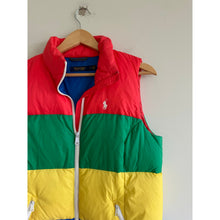 Load image into Gallery viewer, Polo Golf Ralph Lauren Colorblock Zip Up Mock Neck Puffer Vest Red Green S
