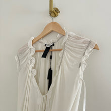 Load image into Gallery viewer, Donna Karan Ultra Matte Jersey Open Side Blouse White S

