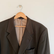 Load image into Gallery viewer, Bill Blass 100% Cashmere 3-Button Suit Jacket Blazer Moss Green 46R
