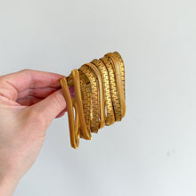 Load image into Gallery viewer, Vintage Alexis Kirk Textured Multi Strand Wide Cuff Bracelet Gold
