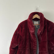 Load image into Gallery viewer, Avec Les Filles Faux Fur Puffer Jacket Wine Red M
