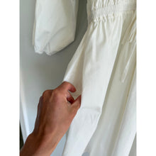 Load image into Gallery viewer, Wayf Leighton Poplin 3/4 Sleeve V-Neck Casual Mini Dress White XS
