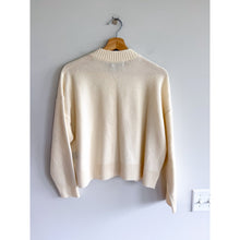 Load image into Gallery viewer, Archer Nina Cashmere Crew Neck Button Front Cardigan Cream M NWT
