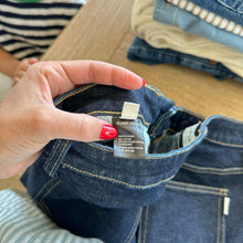 Load image into Gallery viewer, Oliver Logan Russel Denim High Waist Slit Hem Flared Jeans Blue 27

