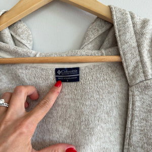 Columbia Reel Cozy Hooded Open Cardigan Sweatshirt Heathered Cream S