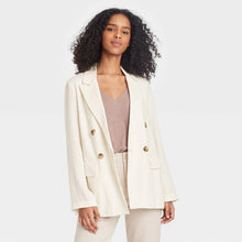 Load image into Gallery viewer, A New Day Double-Breasted Notch Lapel Long Sleeve Blazer Cream XS
