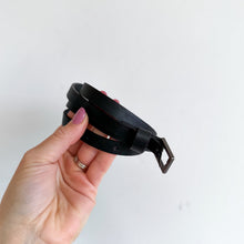 Load image into Gallery viewer, Joie Skinny Leather Adjustable Classic Square Buckle Belt Black M-L
