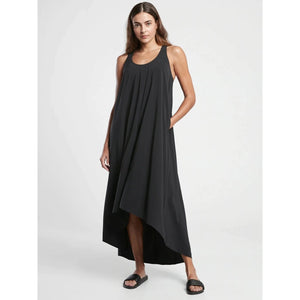 Athleta Presidio Racerback High Low Hem Casual Tank Dress Black L