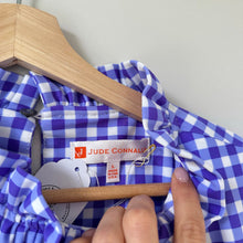 Load image into Gallery viewer, Jude Connally Shari Swing Gingham Print Sleeveless Mini Dress Purple L NWT
