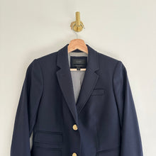 Load image into Gallery viewer, J. Crew Schoolboy Classic Wool Notch-Lapel Blazer Navy Blue 0
