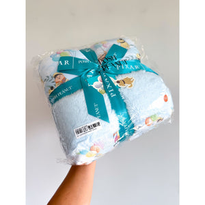 Posh Peanut Pixar UP Luxe Plush Tatoo Bamboo Baby Blanket Blue One Size NEW