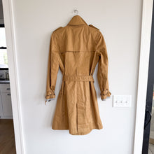 Load image into Gallery viewer, J. Crew City Double-Breasted Mid-Length Trench Coat Camel 8
