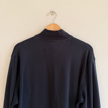 Load image into Gallery viewer, Ted Baker Quarter Leather Zip Polo Long Sleeve Pullover Sweater Navy Blue 7
