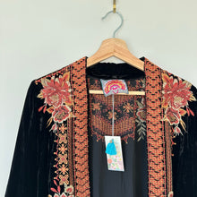 Load image into Gallery viewer, Johnny Was Elim Velvet Draped Embroidered Kimono Cardigan S NWT
