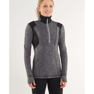 Lululemon Run Your Heart Out 1/2 Zip Colorblock Pullover Sweatshirt Gray 2