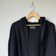 Load image into Gallery viewer, Zadig &amp; Voltaire Cosany Rhinestone Embellished Hooded Cashmere Cardigan Black
