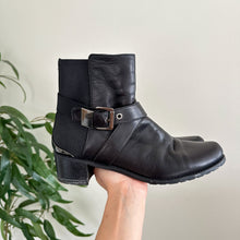 Load image into Gallery viewer, Stuart Weitzman Manlow Leather Ankle Moto Booties Black 8 $550
