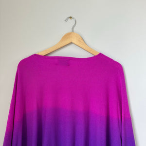 Kujten Jessy Dye Cashmere Round Neck Casual Pullover Sweater Purple One Size NWT