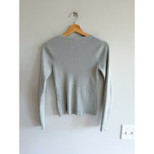 Load image into Gallery viewer, Le Lis Ribbed V-Neck Metallic Button Front Long Sleeve Cardigan Green S
