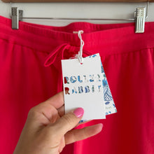 Load image into Gallery viewer, Roller Rabbit Hearts Embroidered Wide Leg Turner Pants Cherry Red XL NWT
