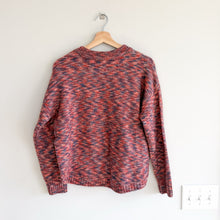 Load image into Gallery viewer, Madewell Space Dye Side Button Crew Neck Pullover Sweater Space Dye Sangria S

