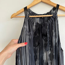Load image into Gallery viewer, Elie Tahari York Silk Tie Neck Blouson Maxi Dress Black M

