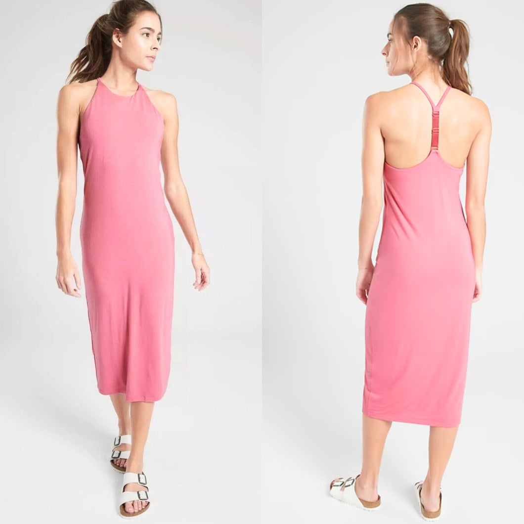 Athleta Mariposa Midi Dress in Guava Rose M $108