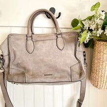 Load image into Gallery viewer, Rebecca Minkoff Leather Satchel Crossbody Bag Taupe
