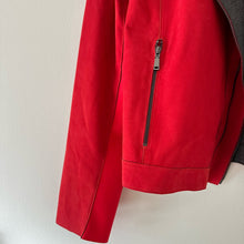 Load image into Gallery viewer, Elie Tahari Lamb Suede Asymmetrical Zip Moto Jacket Red L
