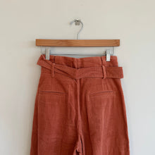 Load image into Gallery viewer, The Korner Corduroy Belted High Rise Pleated Wide Leg Pants 2 NWT
