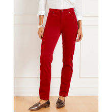 Load image into Gallery viewer, Talbots Straight Leg Corduroy Full Length High waist Pants Red 2P NWT
