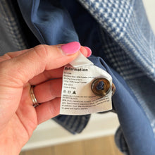 Load image into Gallery viewer, Reformation York Double-Breasted Plaid Winter Overcoat Blue S

