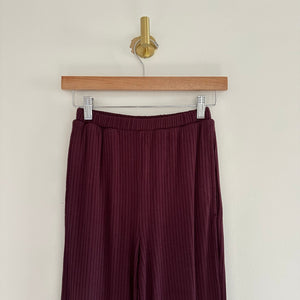 n:Philanthropy Ribbed Knit High Rise Pull On Wide Leg Pants Red XS NWT