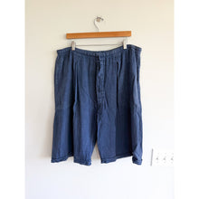 Load image into Gallery viewer, La Bottega di Brunella Linen Drawcord Waist Flat Front Casual Shorts Blue XL
