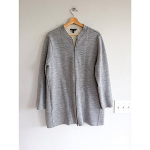 Eileen Fisher Moon Zip Front Brushed Terry Jacket Gray S