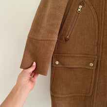 Load image into Gallery viewer, J. Crew Chateau Wool Blend Hooded Stadium Cloth Parka Coat Brown 00P

